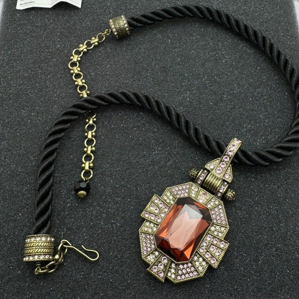 Heidi Daus Gemstone Necklace with Satin Cord